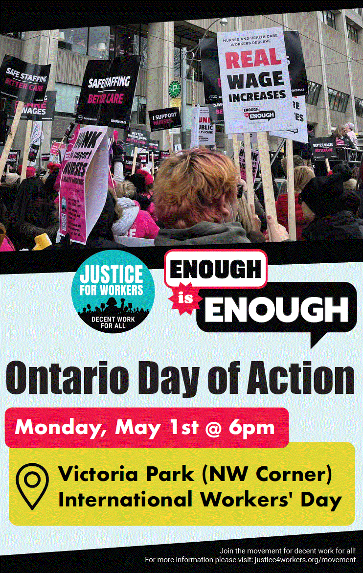 May 1 Day of Action, Victoria Park, May 1 6pm