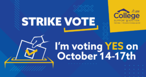 College part-time support staff strike vote
